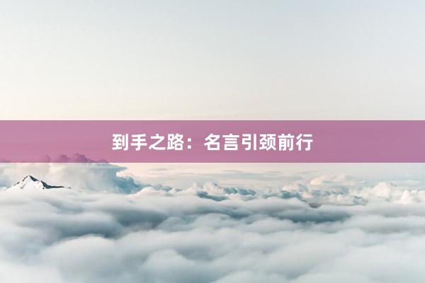 到手之路：名言引颈前行